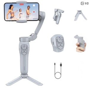 White Smartphone Gimbal with Control Panel